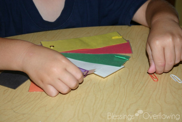 Paper Clip Color Matching Activity 2