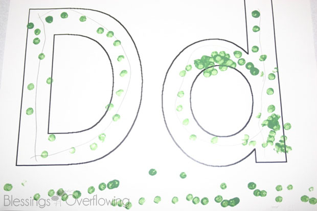 Letter D Dot Painting