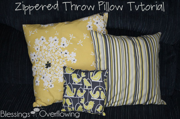zippered throw pillow tutorial