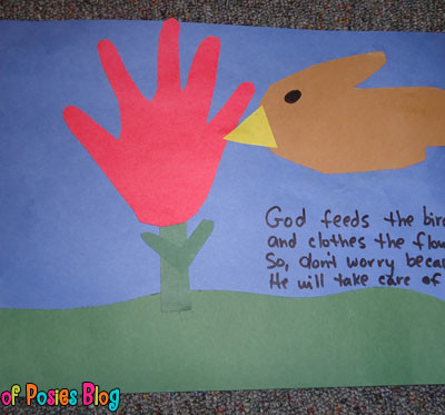 Sunday School Crafts: Handprint Flowers & Birds