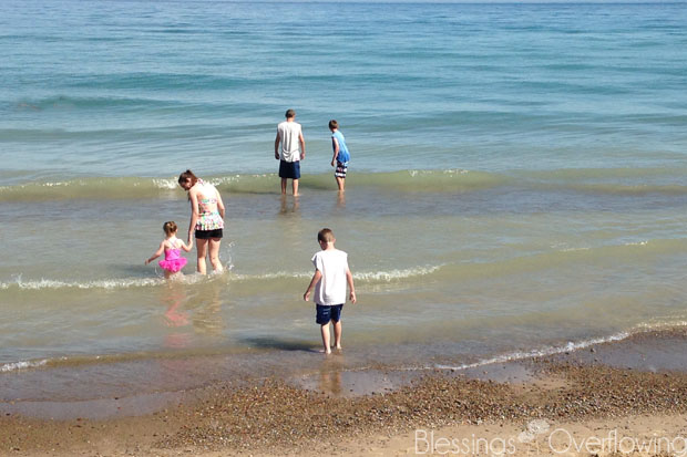 Playing in Lake Michigan