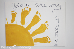 You Are My Sunshine Footprint Art